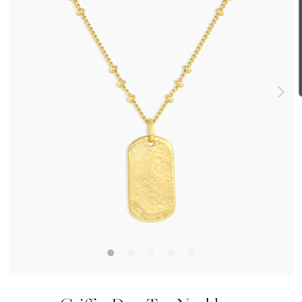Gorjana Elegant Gold Griffin Dog Tag Necklace